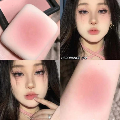 Monochrome Matte Blusher Palette Soft Silky Cheek Natural Facial Rouge Plate Lasting Nude Low Saturation Powder Blusher Disk Beauty World Shop