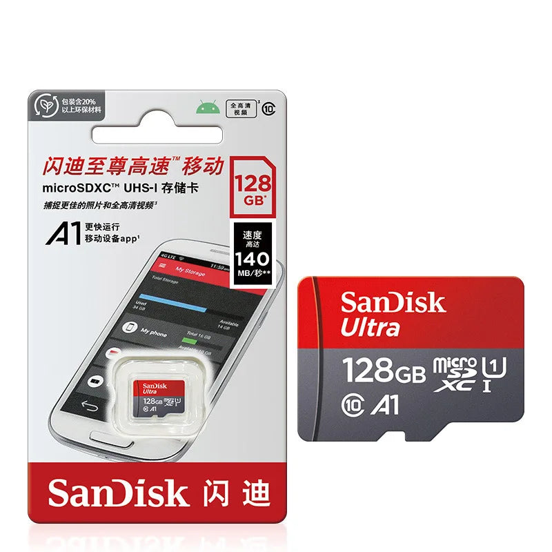 Original Sandisk Memory Card 256GB 128GB 64GB 32GB TF micro sd card Class 10 UHS-1 flash card Memory Microsd for Samrtphone PC Beauty World Shop