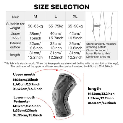 1PC Silicone Knee Pads Strap Patella Medial Support Meniscus Compression Knee Braces for Running Sport Knee Protection Beauty World Shop