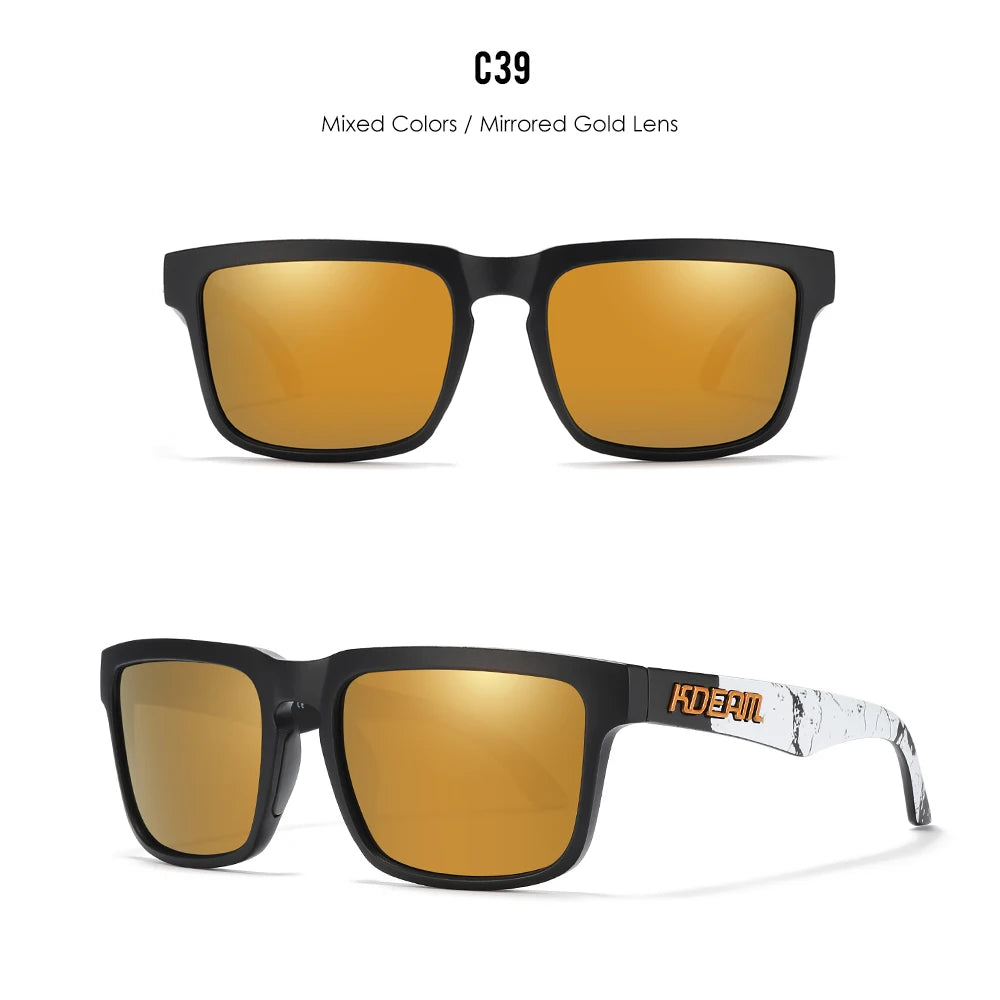 KDEAM Men's Polarized Sunglasses Square Casual Outdoors Sun Glasses Women Unisex Sunglass For Couple With Zipper Case Beauty World Shop