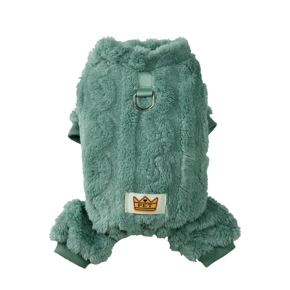 Soft Dog Clothes For Winter Warm Puppy Jumpsuit With D-ring Flannel Fleece Pets Sweater For Small Medium Dogs Yorkshire Pug Coat