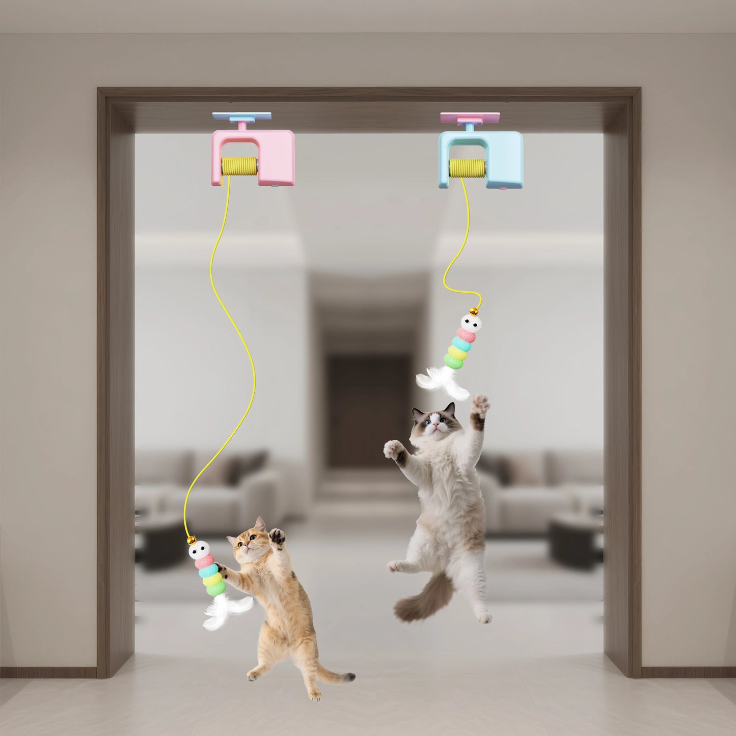 Caterpillar and Flying Bird Suitable for Self-Playing Pet Chasing Toys Interactive Cat Toys for Indoor Cats Hanging Automatic