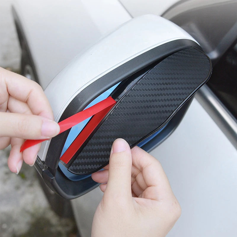2Pcs Carbon Fiber Car Rearview Mirror Rain Shield Eyebrow Flexible Car Rearview Mirror Rain Shield Protector Eyebrow Rain Cover Beauty World Shop