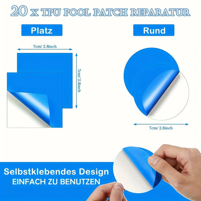 10/20 Pieces Underwater Self-adhesive Swimming Pool Patch, PVC Swimming Pool Repair Kit, Underwater Repair Swimming Pool Patch Beauty World Shop