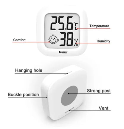 LCD Digital Thermometer Hygrometer Indoor Room Electronic Temperature Humidity Meter Sensor Gauge Weather Station For Home Beauty World Shop