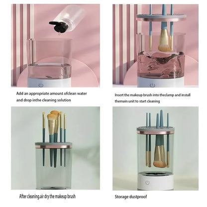 USB Plug Portable Electric Makeup Brush Cleaner with Rubber Makeup Machine Electric USB Quick Cleaner Cleaning Brush Collar Brus