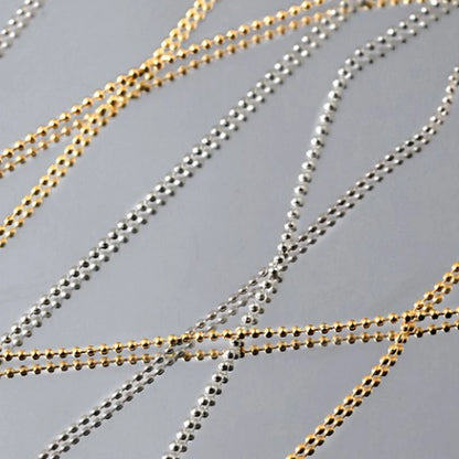 50cm 0.8mm Gold Silver Nail Bead Chain Charm Ellipse Stone Nail Art Decorations Giltter Metal Steel Ball Jewelry Accessory Beauty World Shop