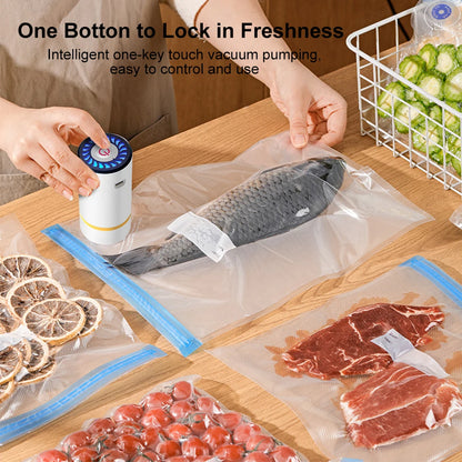 Vacuum Sealer Pump Electric Air Pump Rechargeable Automatic Sealing Machine with Reusable Vacuum Sealer Bags Food Packaging Bag Beauty World Shop