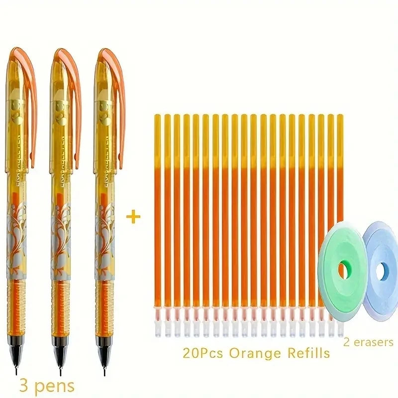 0.5mm Erasable Gel Pen Set 6 Colors Ink Writing Gel Pens Refills Rods Washable Handle for School Office Stationery Supplies Beauty World Shop