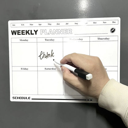 Magnetic Refrigerator Calendar Sticker - Reusable Weekly/Monthly Planner, Customizable Note Board for Home Office Beauty World Shop
