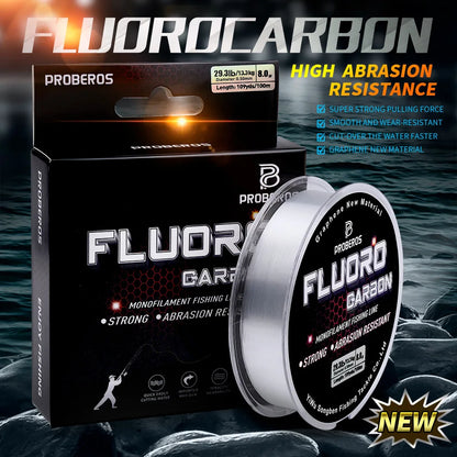 PROBEROS 100M Fluorocarbon Coating Fishing Line 2.2LB-29.3LB Carbon Fiber Monofilament Leader Line Carp Fishing Sinking Line Beauty World Shop
