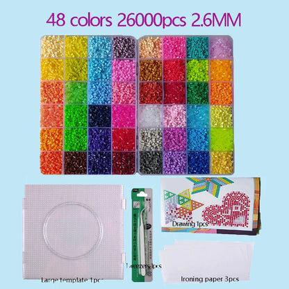 2.6mm Perler Hama beads Set 3D Puzzle Iron Beads Toy Kids Creative Handmade Craft DIY Gift fuse beads Have large pegboard Beauty World Shop