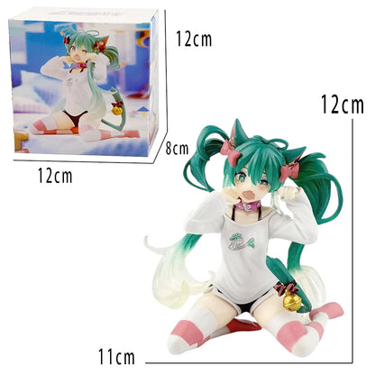 New 12-20cm Desktop Cute Hatsune Miku Kwaii Style Anime Figure Toys PVC Model Collector Doll Birthday Gift Beauty World Shop