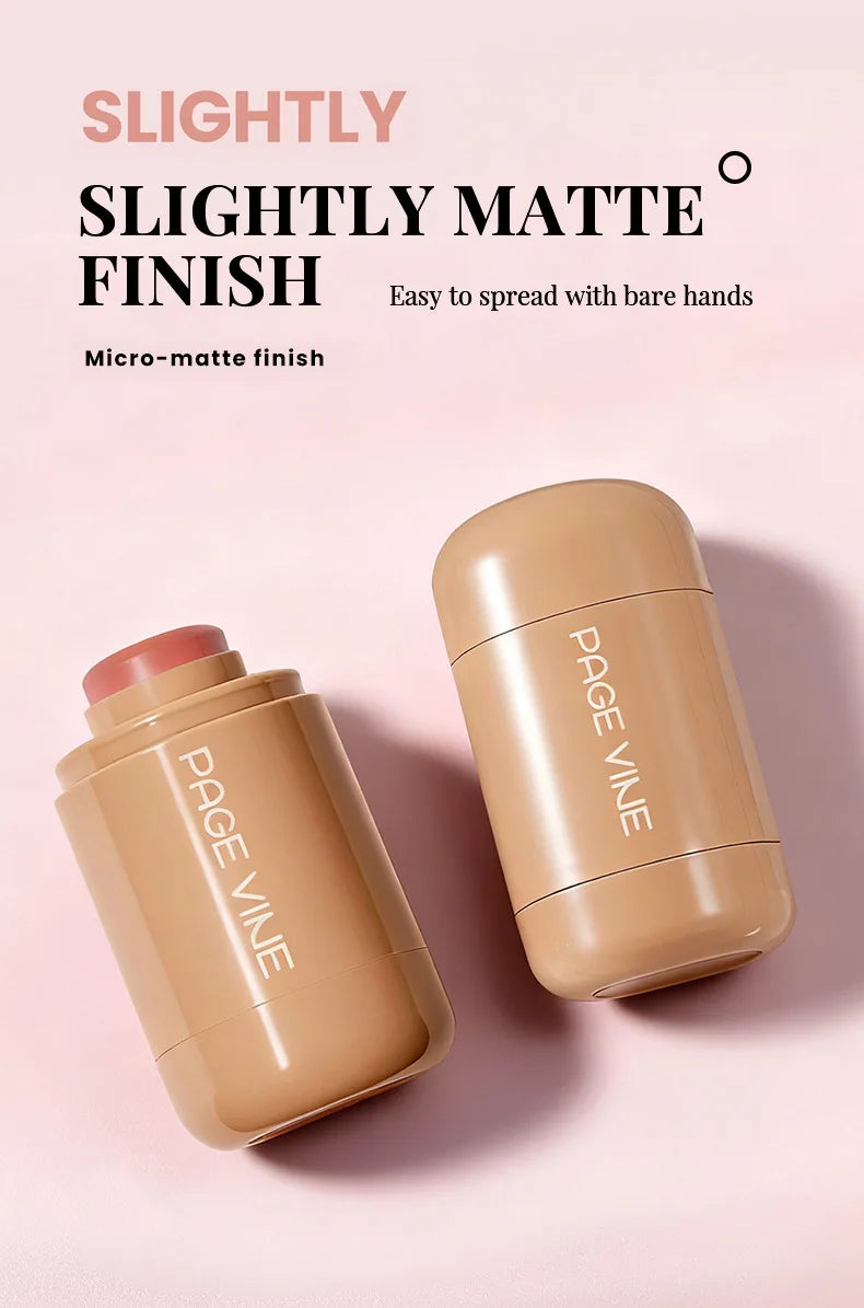New Blush Stick 3-in-1 Cheek Lip Tinted Moistured Blush Stick Silky Brighten Blush Cream Blusher Cosmetics Tubes Matte Contour Beauty World Shop