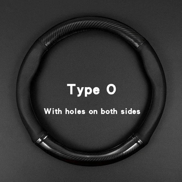 Universal Car Steering Wheel Cover Carbon Fiber Leather Three-dimensional Anti Slip, Timple And Fashionable Car Accessories Beauty World Shop