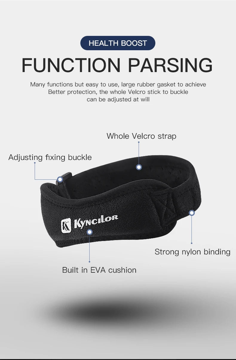 1PC Patella Kneecap Band Adjustable Silica Gel Knee Tendon Strap Protector Knee Pad Running Sports Cycling Gym Knee Support Beauty World Shop