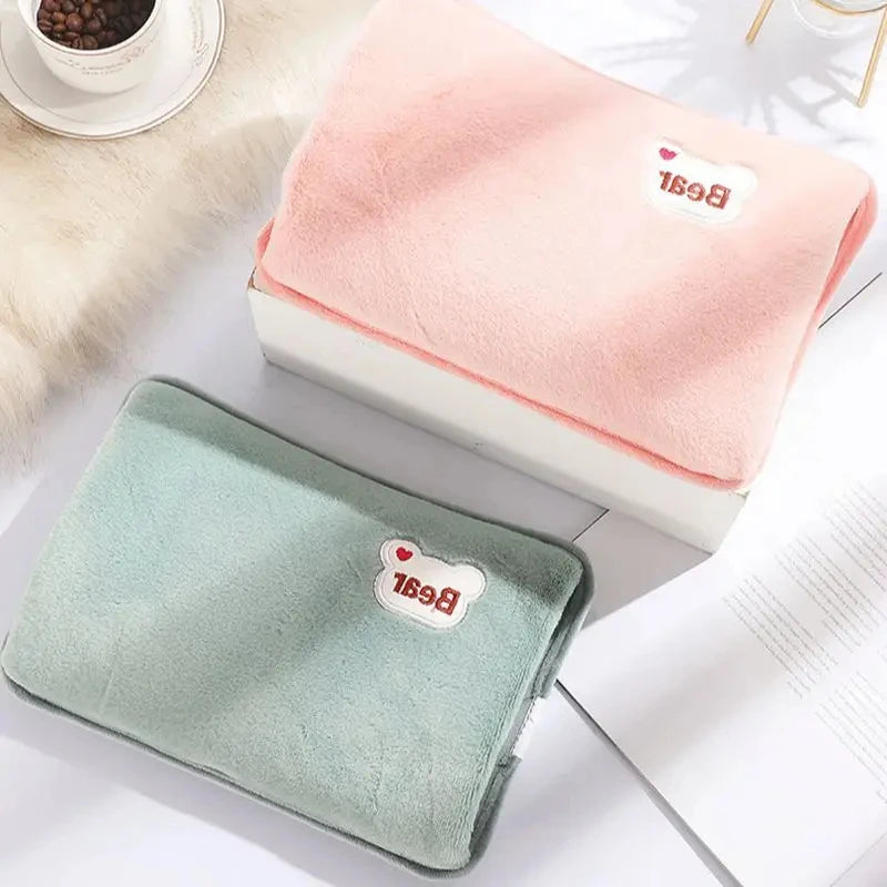 Electric Hot Water Bag Reusable Plush Hot Water Bottle EU Plug Charging Heating Water Bags Winter Warm Hand Pocket Beauty World Shop