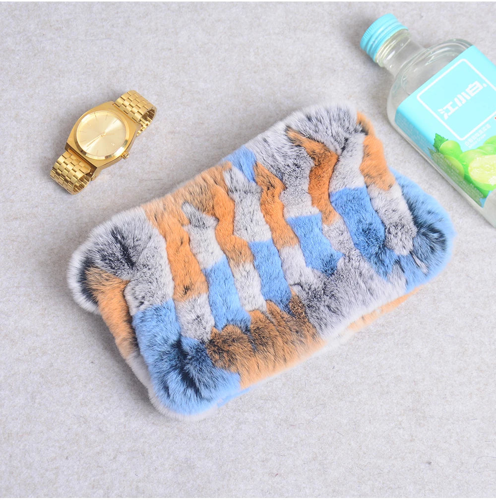 Women Handmade Stretch 100% Real Rabbit Fur Scarf Knit Genuine Rex Rabbit Fur Headbands Girls Natural Rabbit Fur Ring Scarves Beauty World Shop