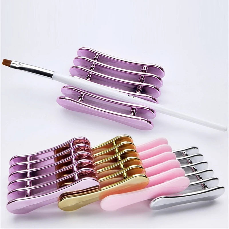 5 Grids Nail Art Painting Brush Holder Nail Brush Rack Painting Pen Rest Holder Stand UV Gel Brush Display Holder Manicre Tools Beauty World Shop