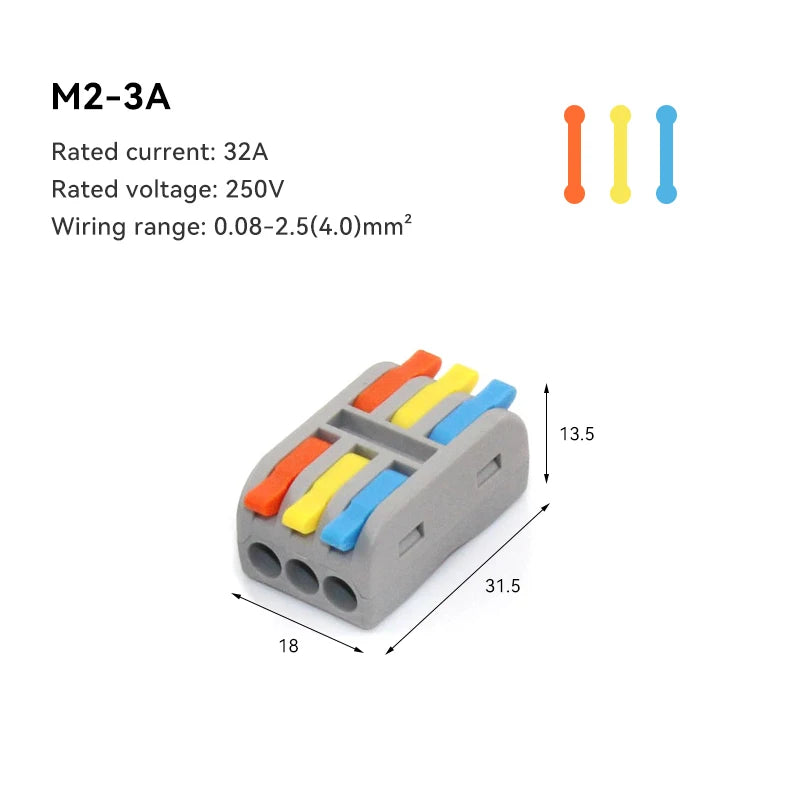 10/30/50 PCS Mini Fast Wiring Cable Connectors Universal Compact Splitter Electrical Conductors Push-in Home Terminal Block Beauty World Shop