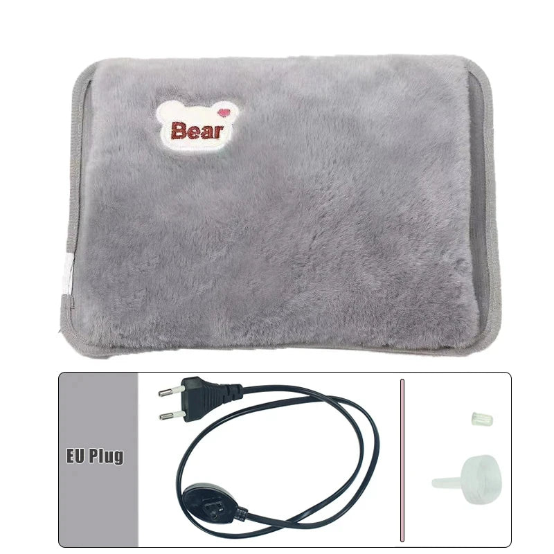 European standard plug winter warm handbag hot water bag, reusable plush electric water bag, charging heating water bag Beauty World Shop