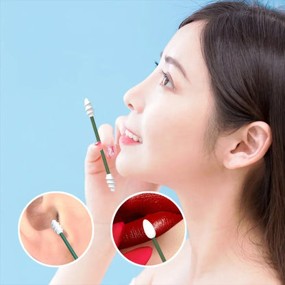 2Pcs Reusable Silicone Ear Swabs with Case Ear Cleaning Cosmetic Silicone Buds Swabs Sticks Double-headed For Cleaning Makeup Beauty Trend Shop