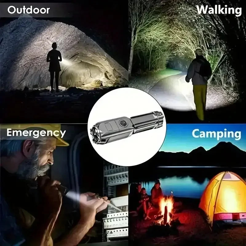 Powerful LED Flashlight Rechargeable USB Waterproof Zoom Fishing Hunting Camping 100,00 Lumen Tactical Flashlight LED Torch Beauty World Shop