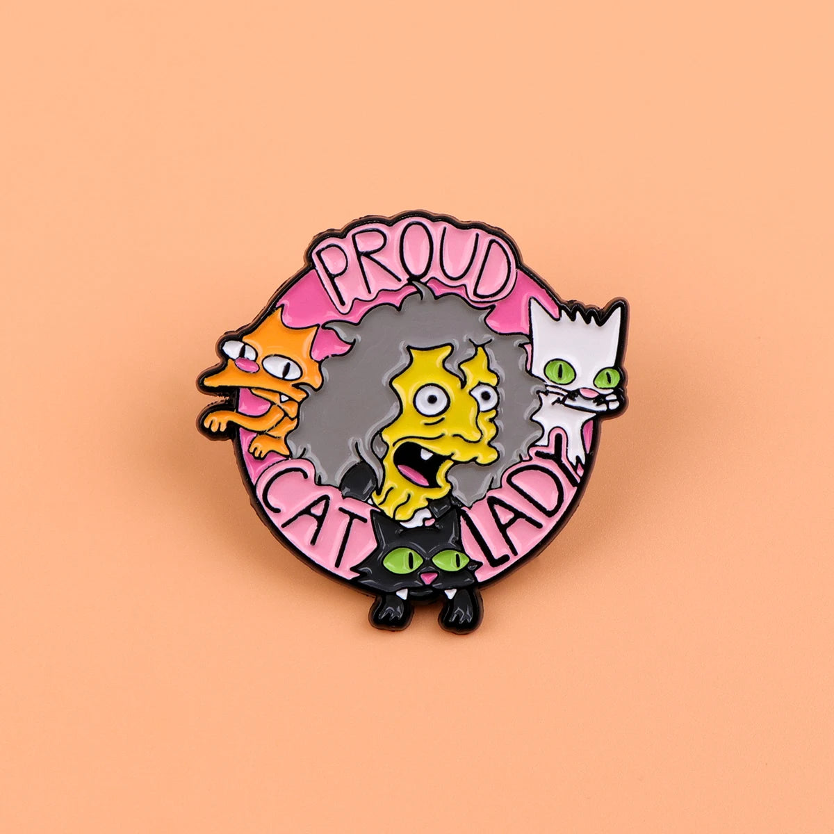 Cat Lady Enamel Pin Badges on Backpack Women's Brooches Hat Collar Lapel Pins Cartoon Jewelry Cosplay Accessories Toys Gifts Beauty World Shop