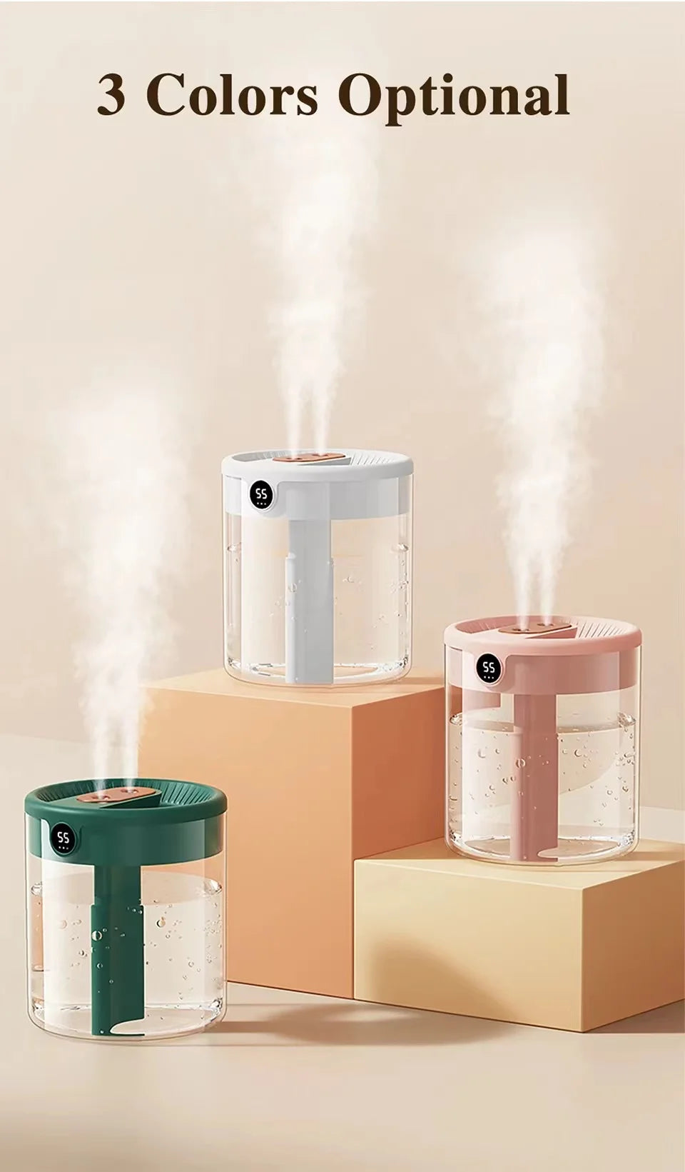 2L Humidifier Household Small Large Capacity Mute Bedroom Usb Office Desktop Portable Student Two Port Spray Water Supplement Beauty World Shop
