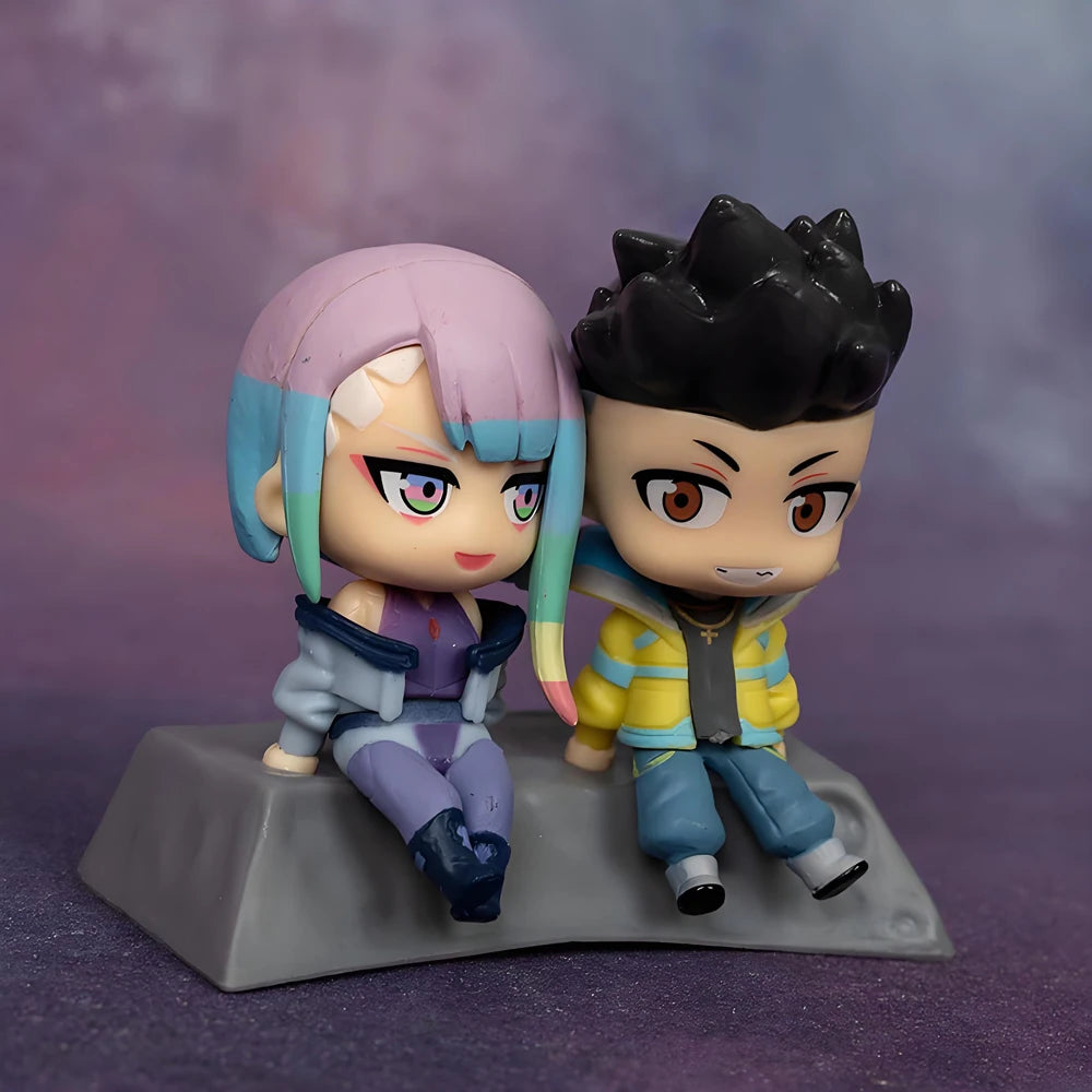 8cm Cyberpunk Edgerunners Q Version Anime David Martinez Lucyna Kushinada Lovers Action Figure Collection Model Toys Beauty World Shop