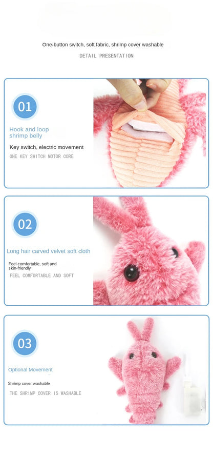 New Cat Toys Electric Lobster USB Rechargeable Simulation Jumping Shrimp Plush Electric Pet Teasing Cat Dogs Toys Pet Supplies Beauty World Shop