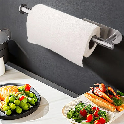 Kitchen Paper Towel Holder Adhesive Tissue Hanger Toilet Roll Paper Dispenser Cabinet Storage Napkin Rack Bathroom Accessories Beauty World Shop