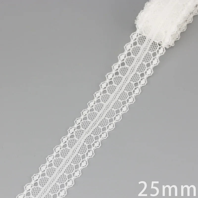 (5 yards/roll) white Lace ribbon fabric Webbing Decoration Lovely gift packing polyester Material Home Accessories Store