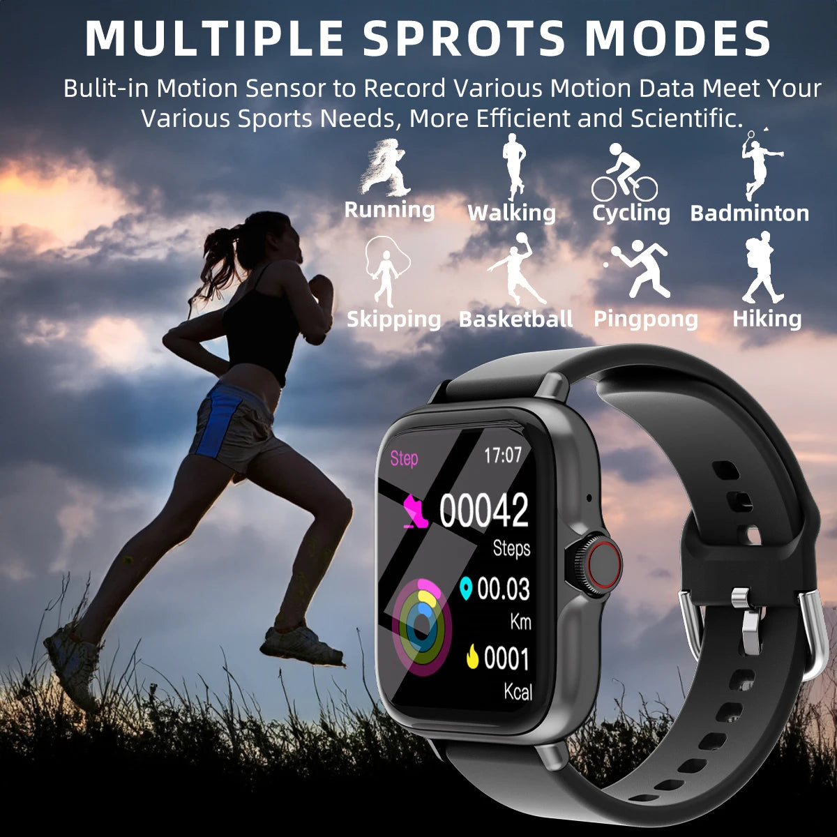 1.83'' Waterproof Smart Watch with Message Answer Call Sleep Monitoring Sports Pedometer Information Alerts For iPhone Android Beauty World Shop