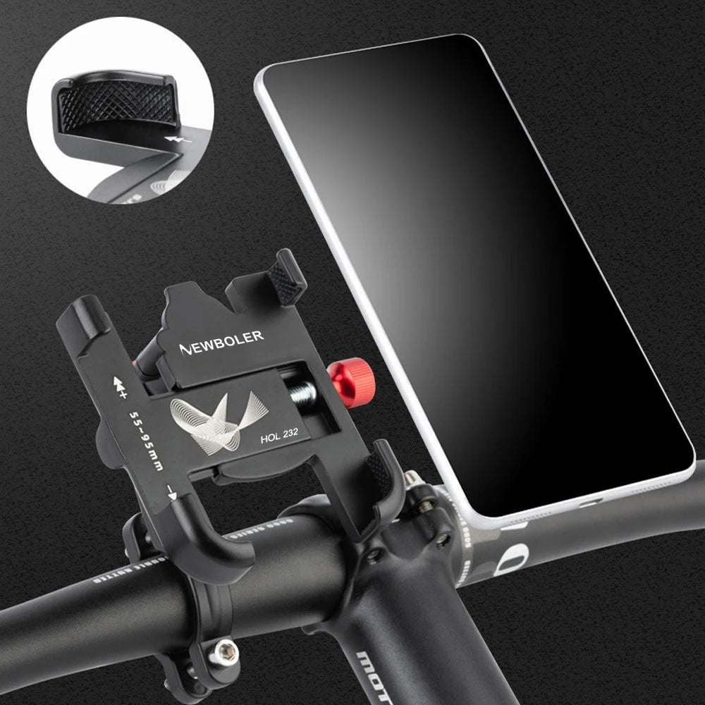 NEWBOLER MTB Phone Mount Stand Bicycle Holder 360° Rotatable Aluminum Adjustable Bike Phone Holder Non-slip Cycling Bracke Beauty World Shop
