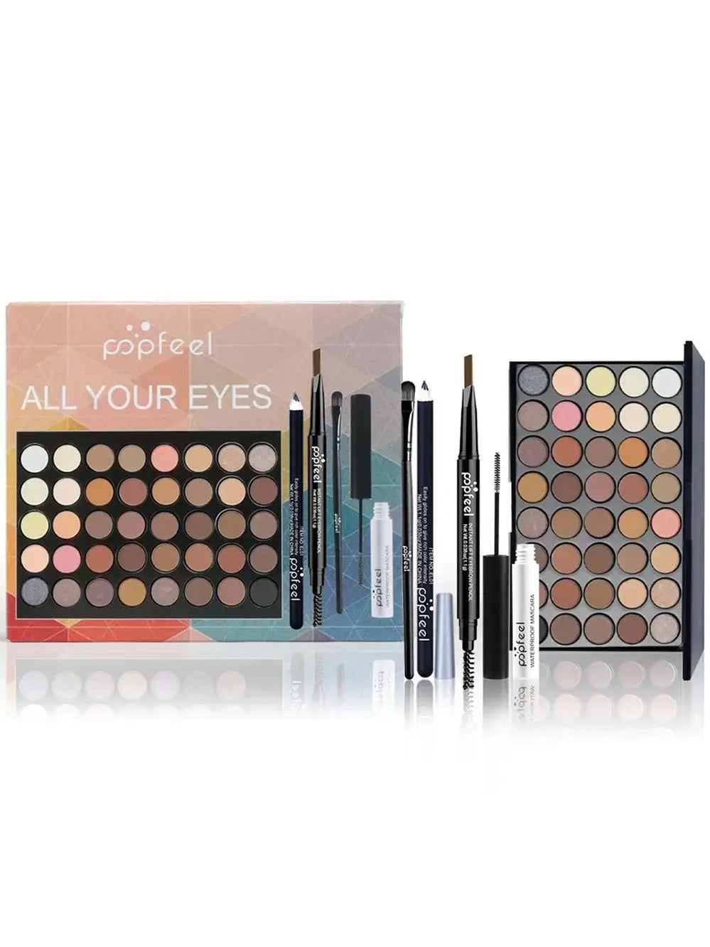 POPFEEL Eye Makeup Set, Eyeshadow Palette, Eyeliner, Mascara, Eyebrow Pencil, Makeup Tool Set Box, Gifts For Women Beauty World Shop