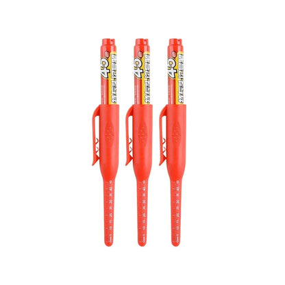 45mm Waterproof Deep Hole Marker Pens Long Nib Head Carpenter Pen Black/Blue/Red Ink for Multi-Purpose Woodworking Hand Tools Beauty World Shop