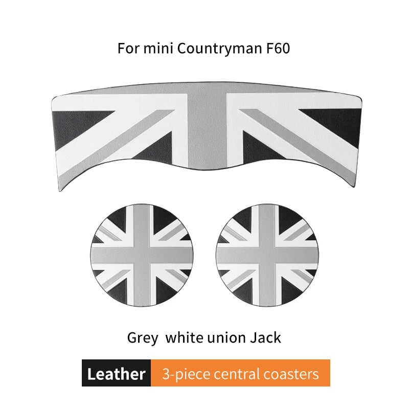 Union Jack Coffee Cushion Storage Groove Protect Coaster Car Cup Anti Slip Pad Mat For MINI Cooper F55 F56 F54 F60 Accessories Beauty World Shop