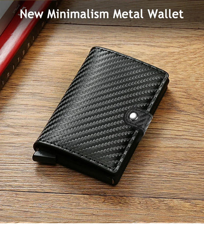 Rfid Credit Card Holder Men Wallets Luxury Small Smart Wallet Metal Business Mini Cardholder Case Women Minimalist Walet for Men Beauty World Shop