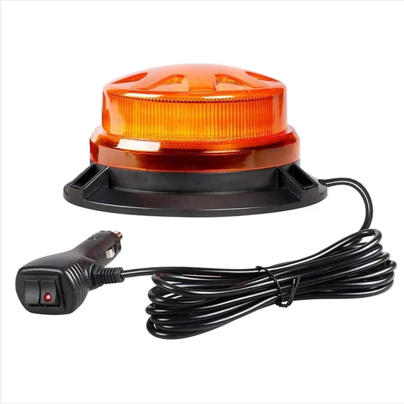 Magnetic Base LED Blue Emergency Strobe Light Car Police Roof Flashing Hazard Warning Light 12V/24V Vehicle Safety Beacon Lamp Beauty World Shop