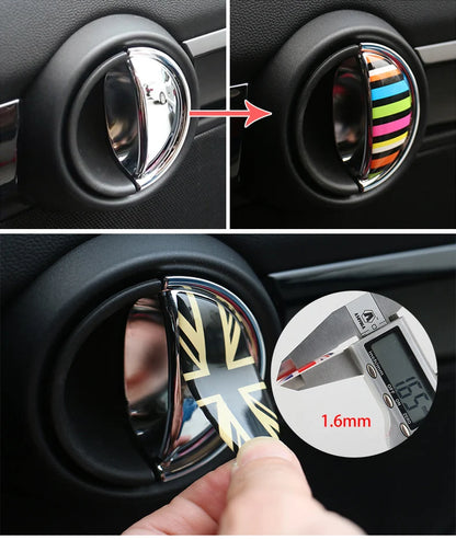2PCS Car Door Wrist Handles Anti Scratches 3D Stereo Protective Sticker For BMW MINI ONE Cooper S CLUBMAN R55 R56 R60 R61 Decals Beauty World Shop
