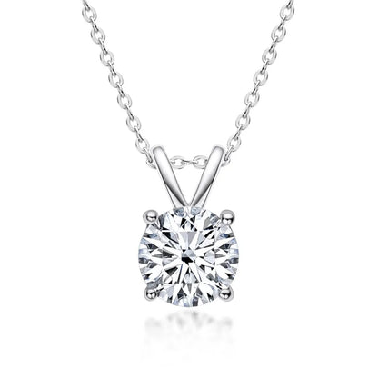 1 2 3 5 Carat Moissanite Necklace For Women Sterling Silver Plated D Color Diamond Engagement Wedding Necklace Fine Jewelry Beauty World Shop