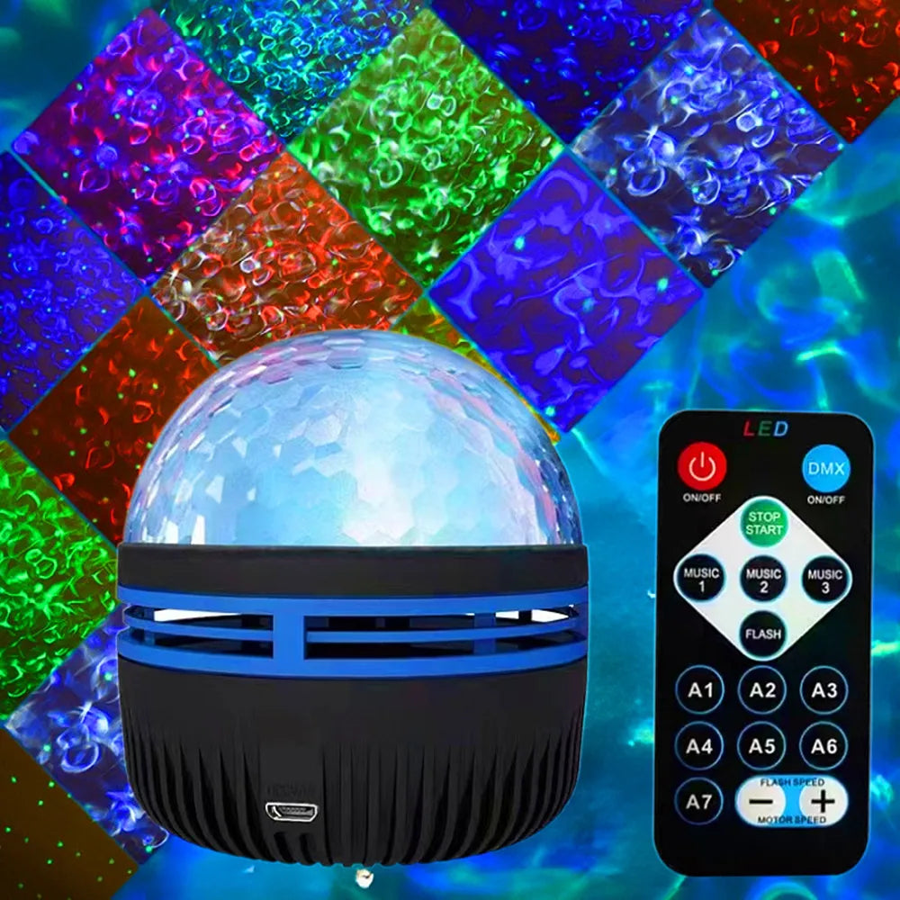 LED Starry Night Sky Projector Aurora USB Remote Control RGB Galaxy Light 7 Modes for Home Bedroom Game Room Party Decoration Beauty World Shop