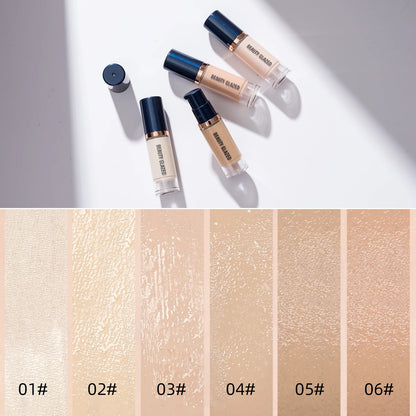 BEAUTY GLAZED 6 Color Liquid Foundation,Full Coverage, Long-Lasting, Waterproof, Natural Effect,Hydrating Beauty Fashion