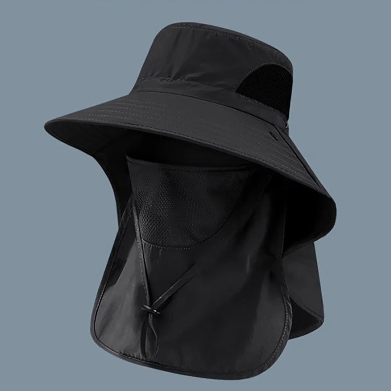Summer Sun Hats UV Protection Outdoor Hunting Fishing Cap For Men Women Hiking Camping Visor Bucket Hat Neck Flap Fisherman Hat Beauty World Shop