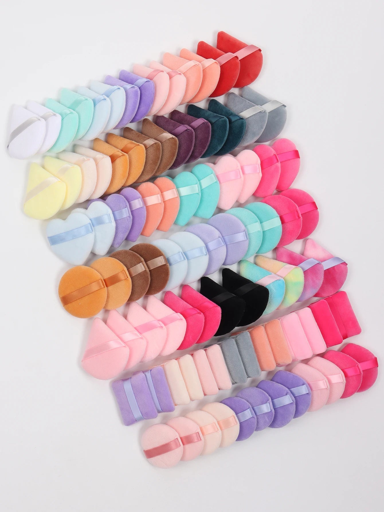 5-10-20-30-50-100 random cotton powder puff bags. Random colors and shapes. Made of ultra-soft velvet, specially designed for sh Beauty World Shop