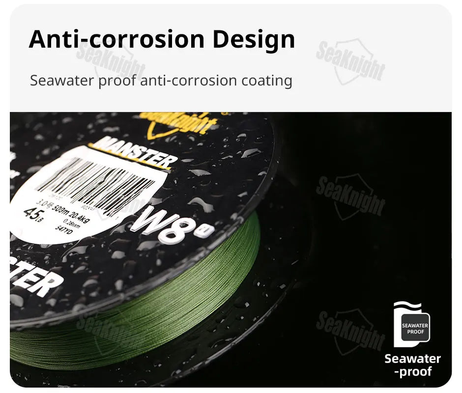 SeaKnight Brand W8 II Series 500M 8 Strands Fishing Line Advanced Braided PE Line anti-UV Seawater proof coating Fishing Line Beauty World Shop