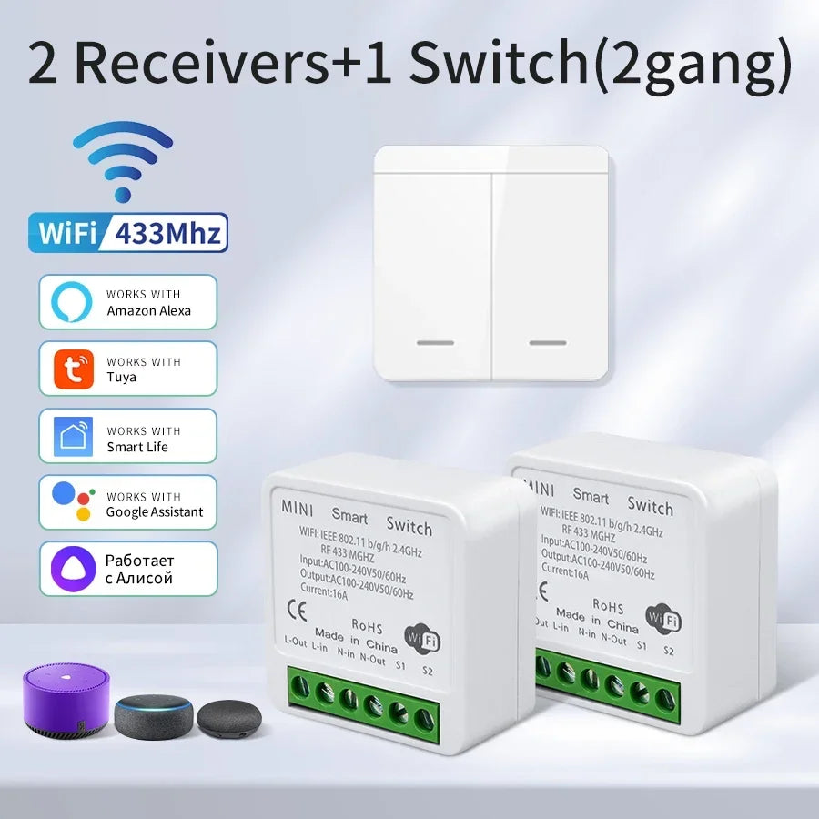 Tuya Smart WiFi Switch For Lighting RF 433MHz Wireless Switch Smart Life APP Voice Control Work With Alice Alexa Google Home Beauty World Shop