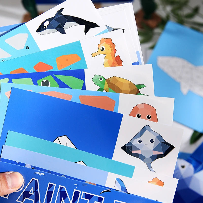 Mr Paper 12pcs/bag Sticker Book Students' Handmade 3D Geometric Collage DIY Stickers Early Educational Stickers For Journal Beauty World Shop