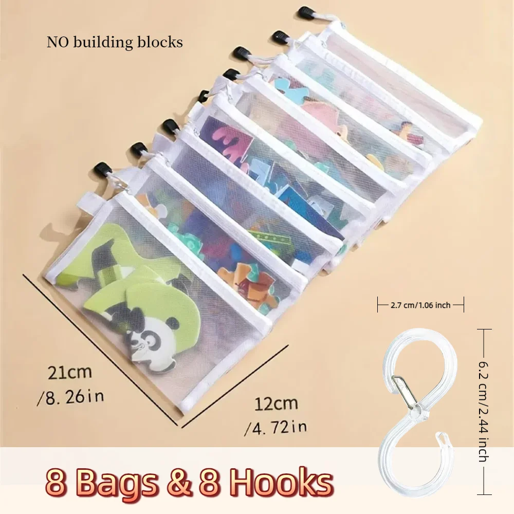 8pcs Zipper Mesh Bags, 3 Sizes, Zipper Mesh Bags, Waterproof Clear Travel Bags, Office Supplies Document Bags With Zipper Beauty World Shop